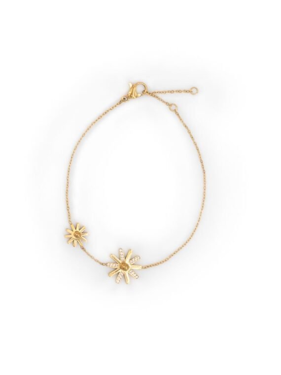 Pulsera Flower Gold Shiny