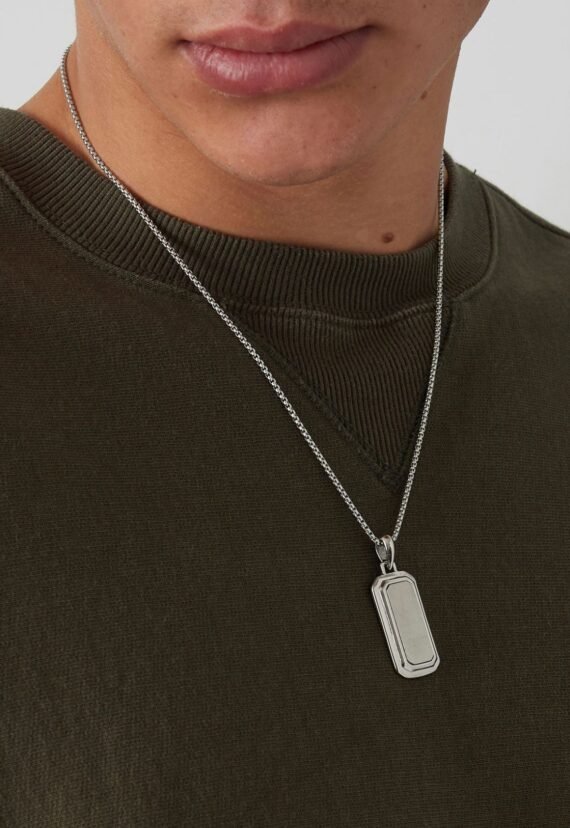 Collar Placa Silver Plate