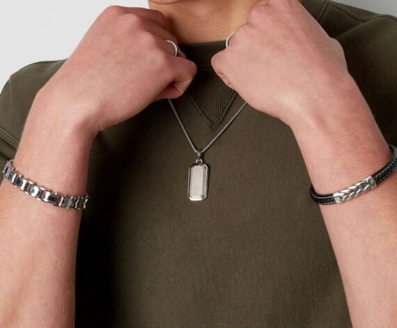 Collar Placa Silver Plate