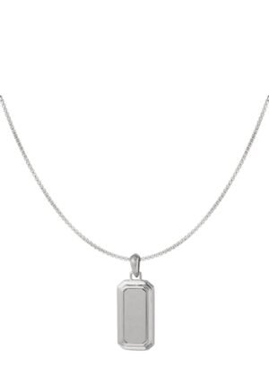 Collar Placa Silver Plate