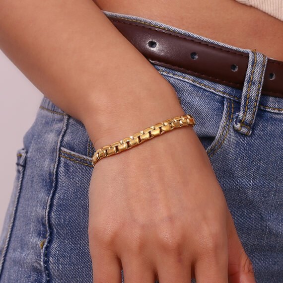 pulsera cadena plana