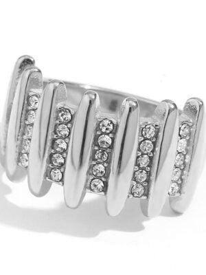 anillo brillo plateado