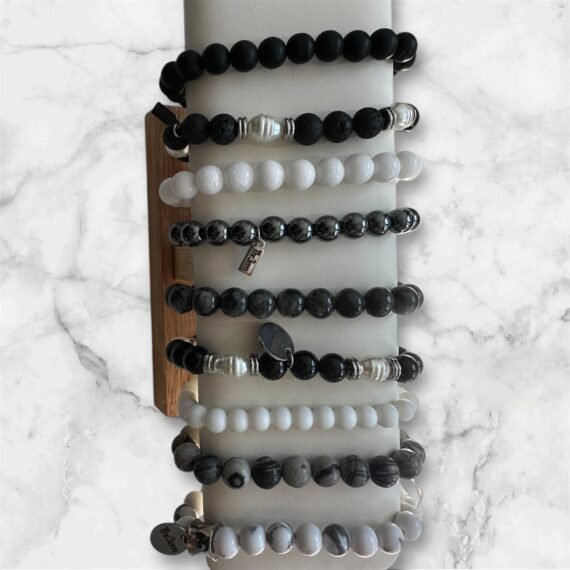 Pulsera ónix negro mate