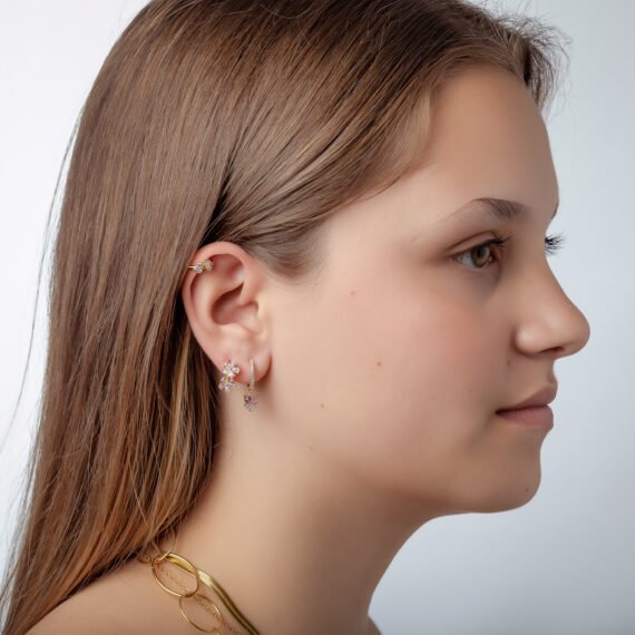 pendientes pink cuore