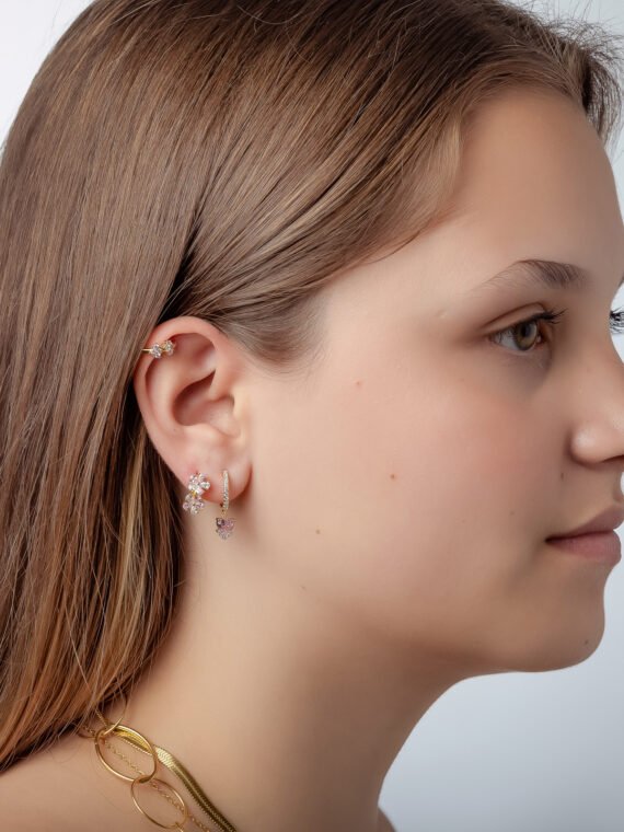 pendientes pink cuore