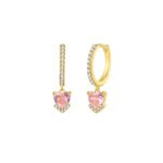 pendientes pink cuore