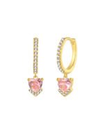 pendientes pink cuore