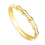 Anillo bambu liso oro 18 k