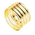 Anillo Serpens oro 9k con zafiro