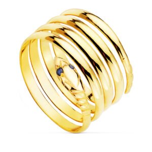Anillo Serpens oro 9k con zafiro