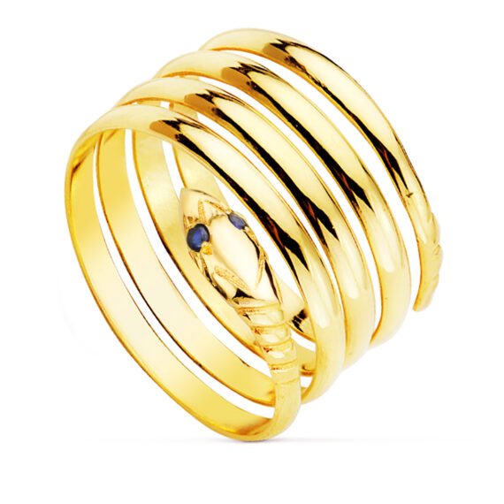 Anillo Serpens oro 9k con zafiro