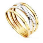 anillo bicolor oro 18 k