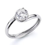 Anillo Lyra oro blanco 9 k