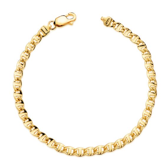 pulsera eslabón ancla oro 18k